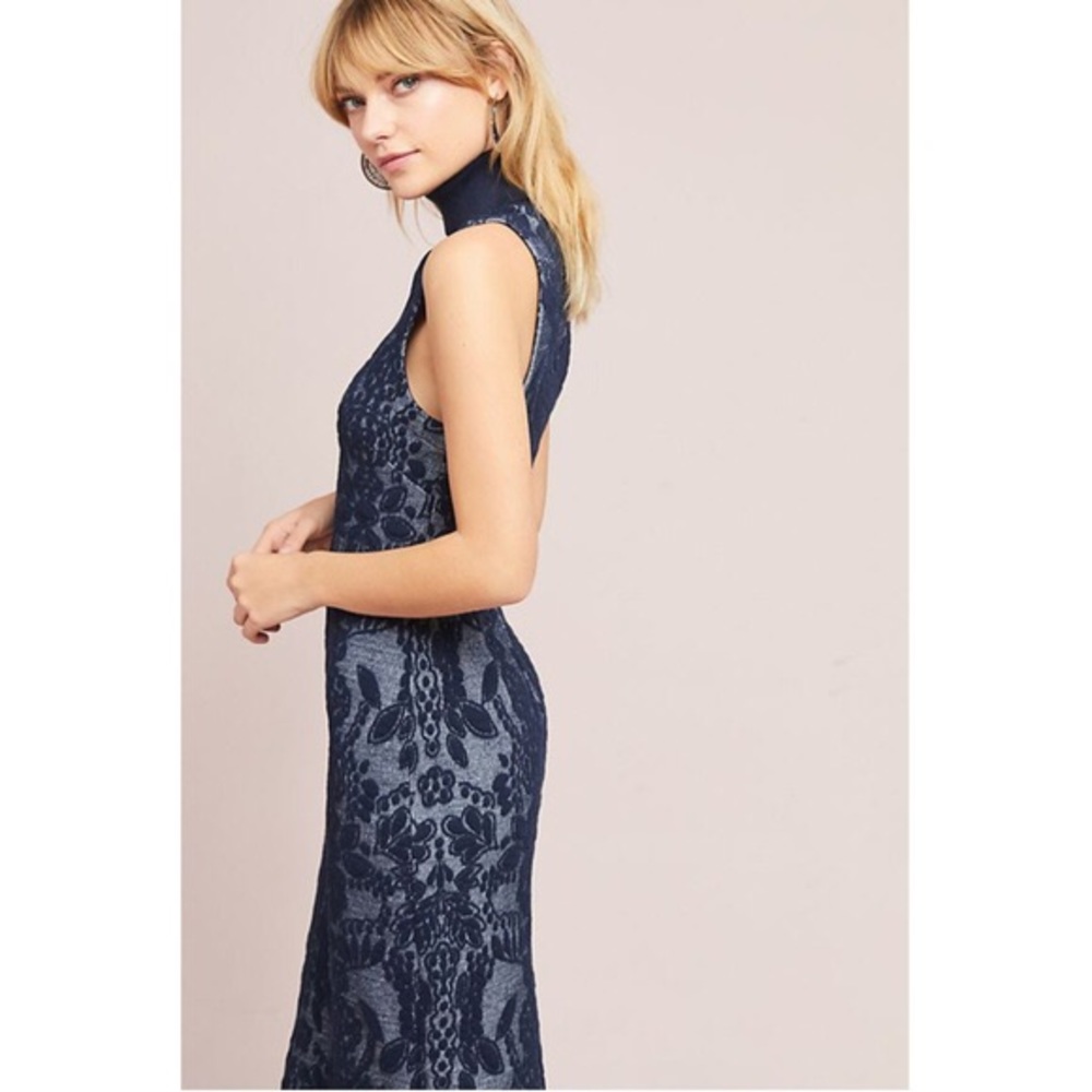 Anthropologie Maeve jacquard turtleneck dress sz 6 - Picture 2 of 4